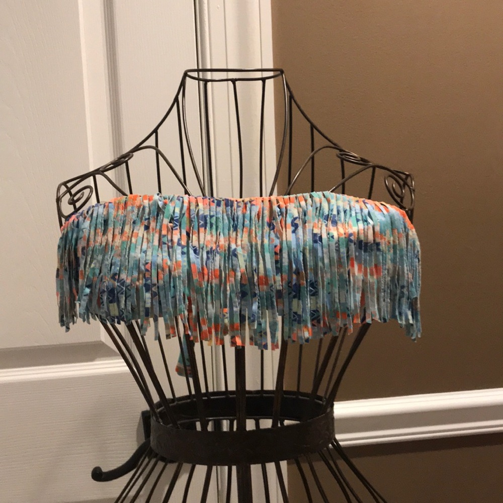 l*space strapless fringe bikini top